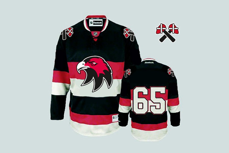 Cockburn Hawks Ice Hockey Team Tomahawks Jersey design
