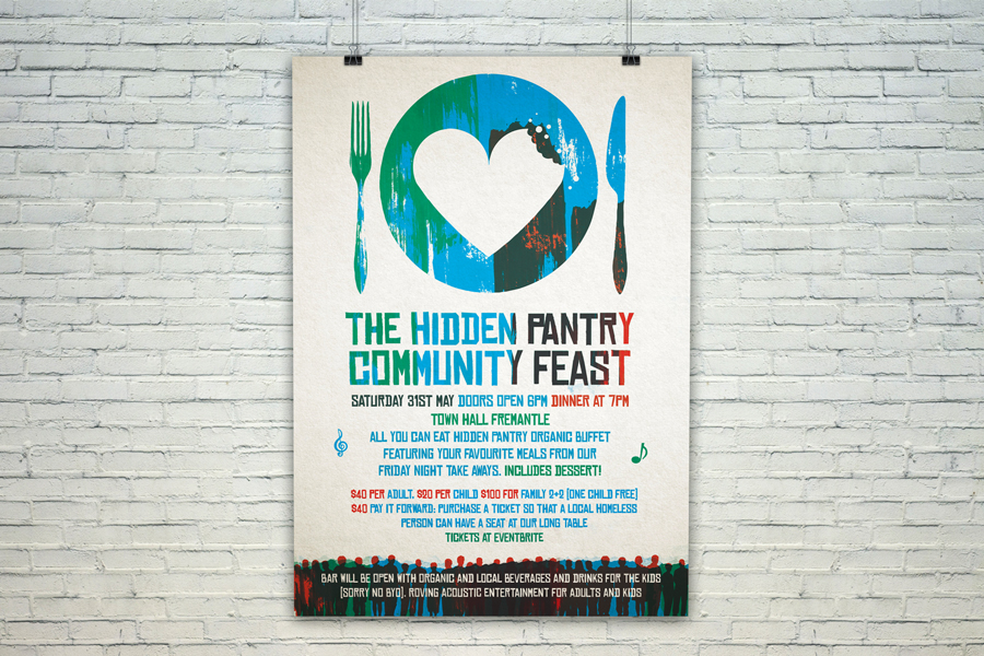 The Hidden Pantry Sustainable Brand & Logo Graphic Design Recycled Bag A4 Event Flyer